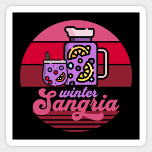 Retro Sunset Winter Sangria Sticker